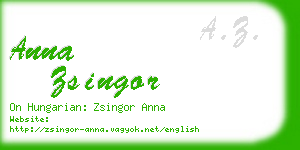 anna zsingor business card